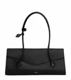 Alaïa Womens Alaia Le Teckel Flap Shiny-grained Leather Tote Bag In Black