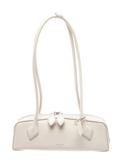 Pre-owned Alaïa Leather Le Teckel Small In Neutral