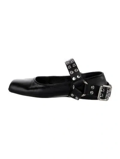 Pre-owned Alaïa Leather Mary Jane Flats In Black