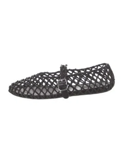 Pre-owned Alaïa Leather Mary Jane Flats In Black