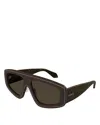 Alaïa Leather Mask Sunglasses, 99mm In Brown
