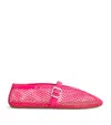 Alaïa Leather Mesh Ballet Flats In Multi