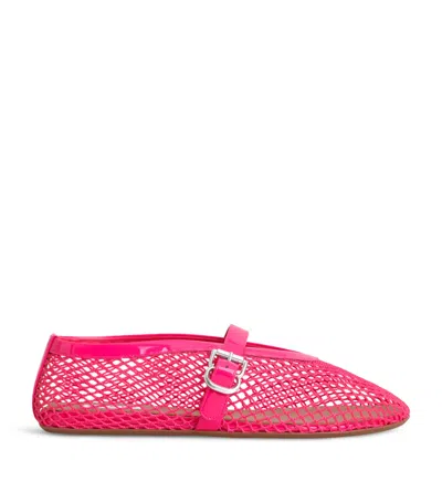Alaïa Leather Mesh Ballet Flats In Multi