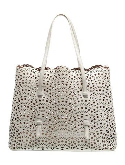 Pre-owned Alaïa Leather Mina 32 In White