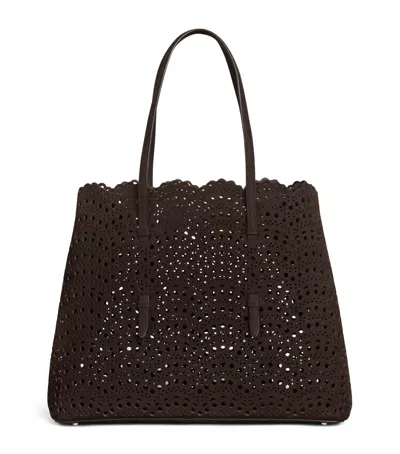 Alaïa Leather Mina Vienne Top Handle Bag In Brown
