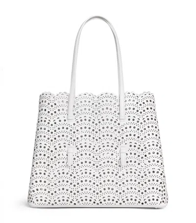 Alaïa Leather Mina Vienne Top Handle Bag In White