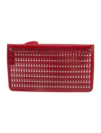 Pre-owned Alaïa Leather Minaudière In Red