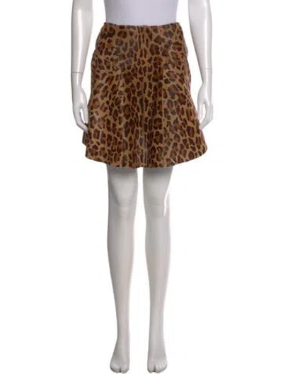 Pre-owned Alaïa Leather Mini Skirt In Neutral