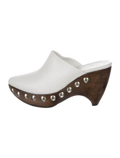 Pre-owned Alaïa Leather Mules In White