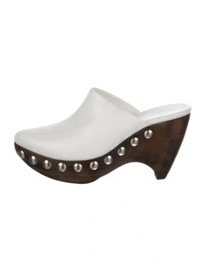 Pre-owned Alaïa Leather Mules In White