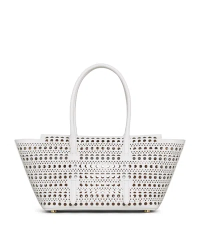 Alaïa Leather Neo Mina 20 Shoulder Bag In White