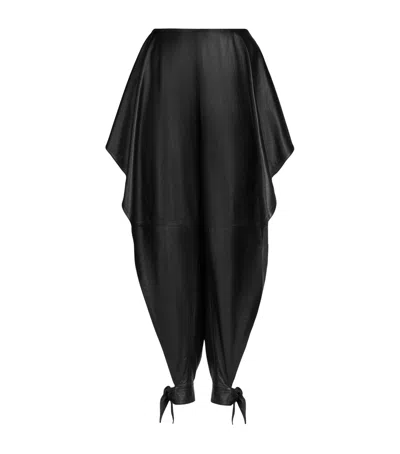 Alaïa Leather Open-leg Trousers In Black