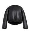 Alaïa Leather Bomber Jacket In Black