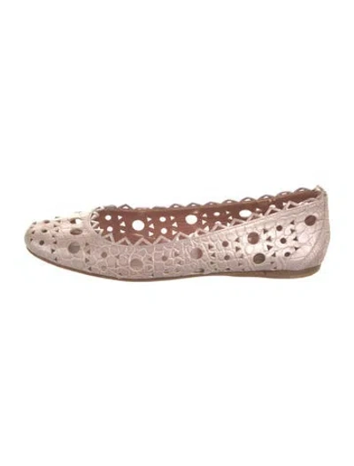 Pre-owned Alaïa Leather Patterned Ballet Flats