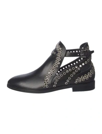 Pre-owned Alaïa Leather Patterned Boots In Black