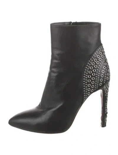 Pre-owned Alaïa Leather Patterned Boots In Black