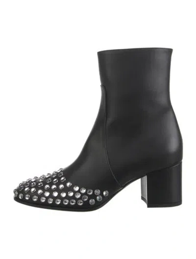Pre-owned Alaïa Leather Patterned Boots W/ Tags In Black