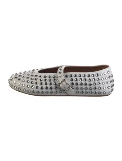 Pre-owned Alaïa Leather Patterned Flats In White