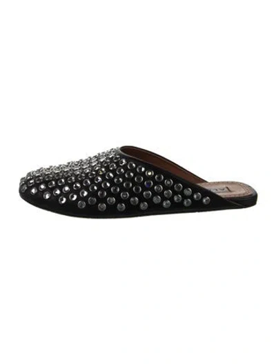 Pre-owned Alaïa Leather Patterned Mules In Black