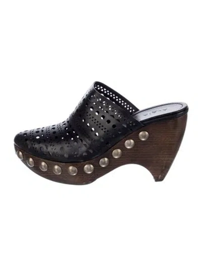 Pre-owned Alaïa Leather Patterned Mules In Brown