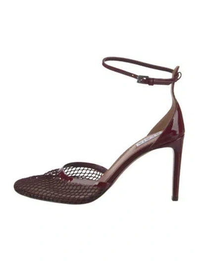 Pre-owned Alaïa Leather Patterned Pumps In Burgundy