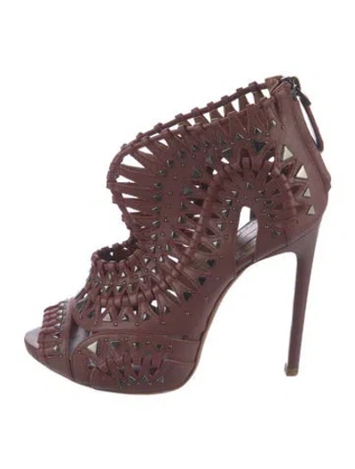 Pre-owned Alaïa Leather Patterned Pumps In Pink
