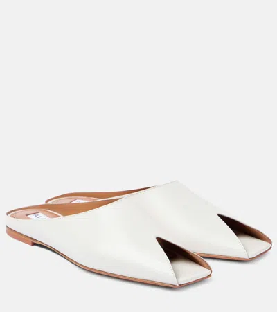 Alaïa Leather Peep-toe Mules In White