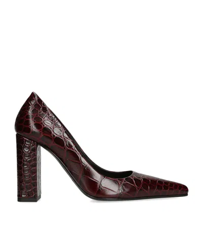 ALAÏA LEATHER POINT TOE PUMPS 90