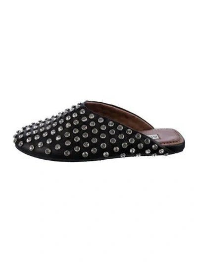 Pre-owned Alaïa Leather Polka Dot Print Mules In Black