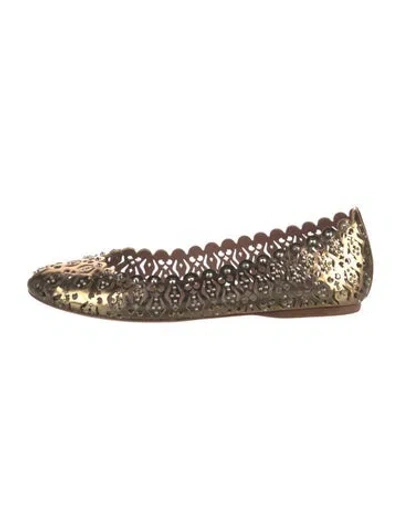 Pre-owned Alaïa Leather Printed Ballet Flats