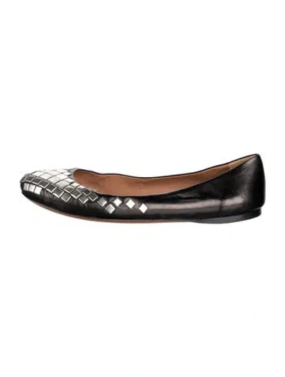 Pre-owned Alaïa Leather Printed Ballet Flats In White