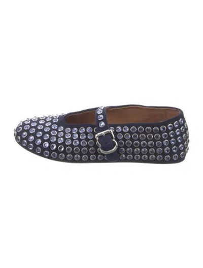 Pre-owned Alaïa Leather Printed Flats In Blue