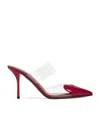 Alaïa Leather-pvc Le Coeur Heeled Mules 90 In Red