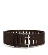 Alaïa Leather Rectangular Buckle Belt In Brown