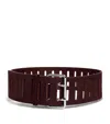 Alaïa Rectangular Large Belt In Nubuck In Burgundy