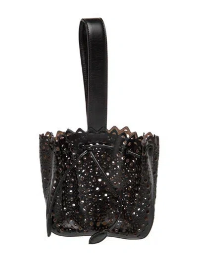 Pre-owned Alaïa Leather Rose-marie In Black