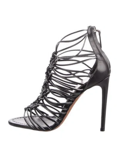 Pre-owned Alaïa Leather Sandals In Black
