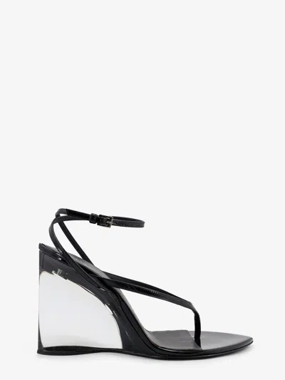 Alaïa Leather Sandals With Plexiglass Heels In Black