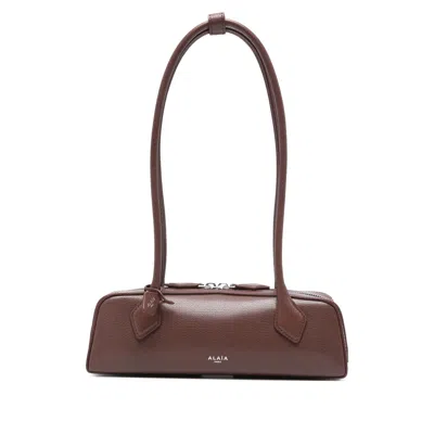 Alaïa Leather Shoulder Bag In Brown