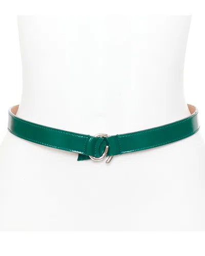 Pre-owned Alaïa Leather Silver Swirl Loop Hook Skinny Belt (authentic Pre-loved)