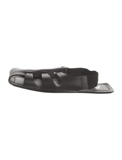 Pre-owned Alaïa Leather Slides In Black