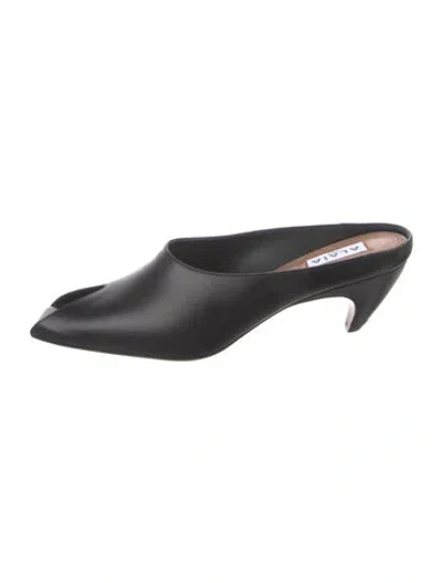 Pre-owned Alaïa Leather Slides In Black