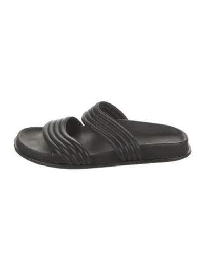 Pre-owned Alaïa Leather Slides In Black