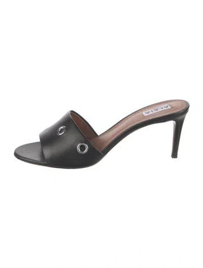 Pre-owned Alaïa Leather Slides In Black