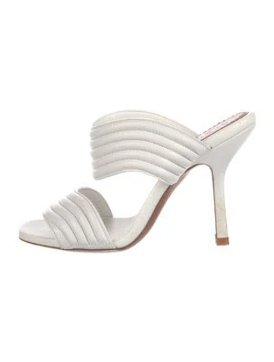 Pre-owned Alaïa Leather Slides In White