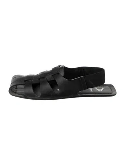 Pre-owned Alaïa Leather Slingback Flats In Black