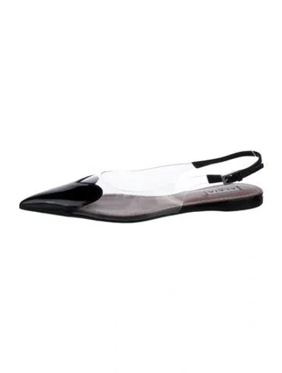 Pre-owned Alaïa Leather Slingback Flats In Black
