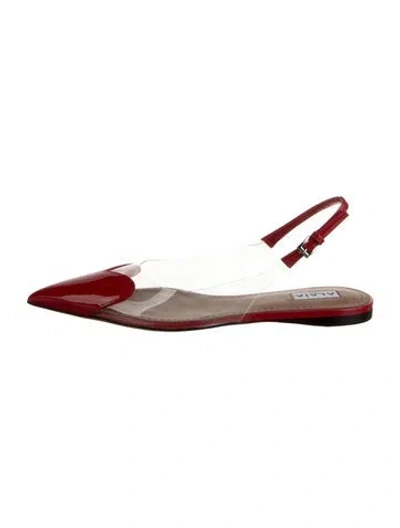 Pre-owned Alaïa Leather Slingback Flats In Red