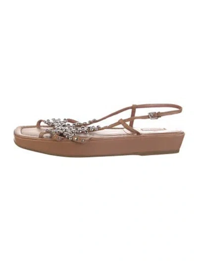 Pre-owned Alaïa Leather Slingback Sandals In Brown