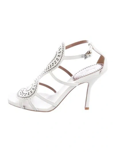 Pre-owned Alaïa Leather Slingback Sandals In White